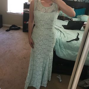 Mint green prom dress